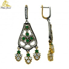 Gümüş Otantik Taşlı Küpe